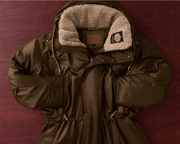 manteau vert brun kanuk